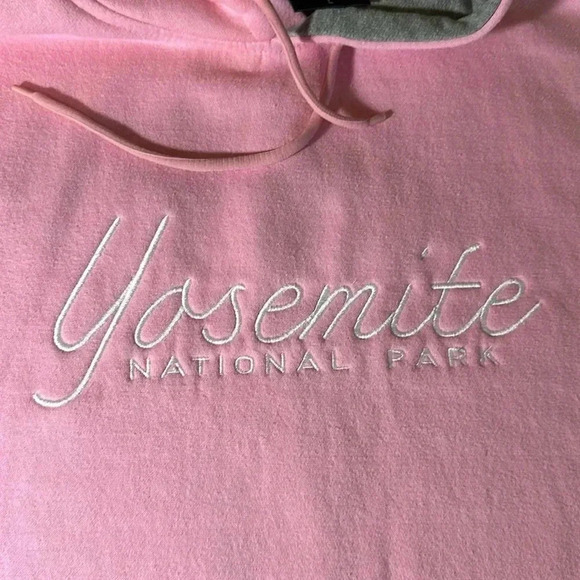 Yosemite National Park Prairie Mountain Brand LG Hoodie Pink Sweatshirt L/S - Picture 7 of 10